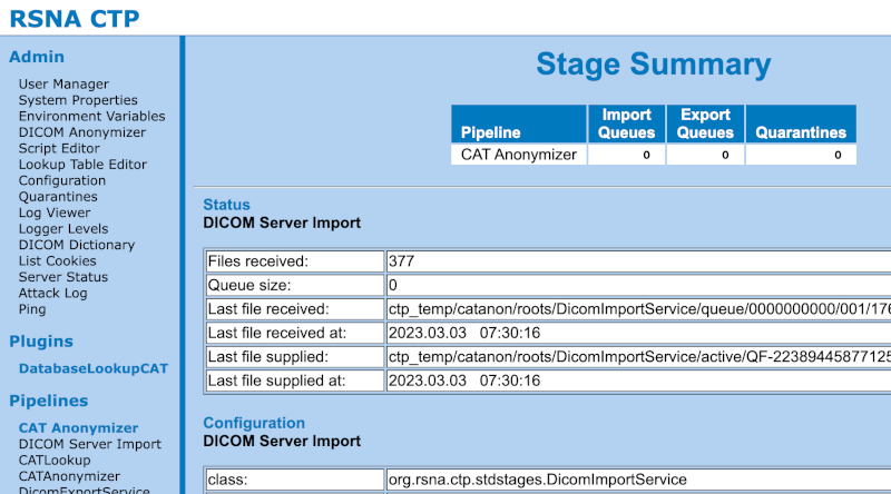 PGAdmin patient table view