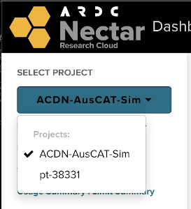 Switch to the  project